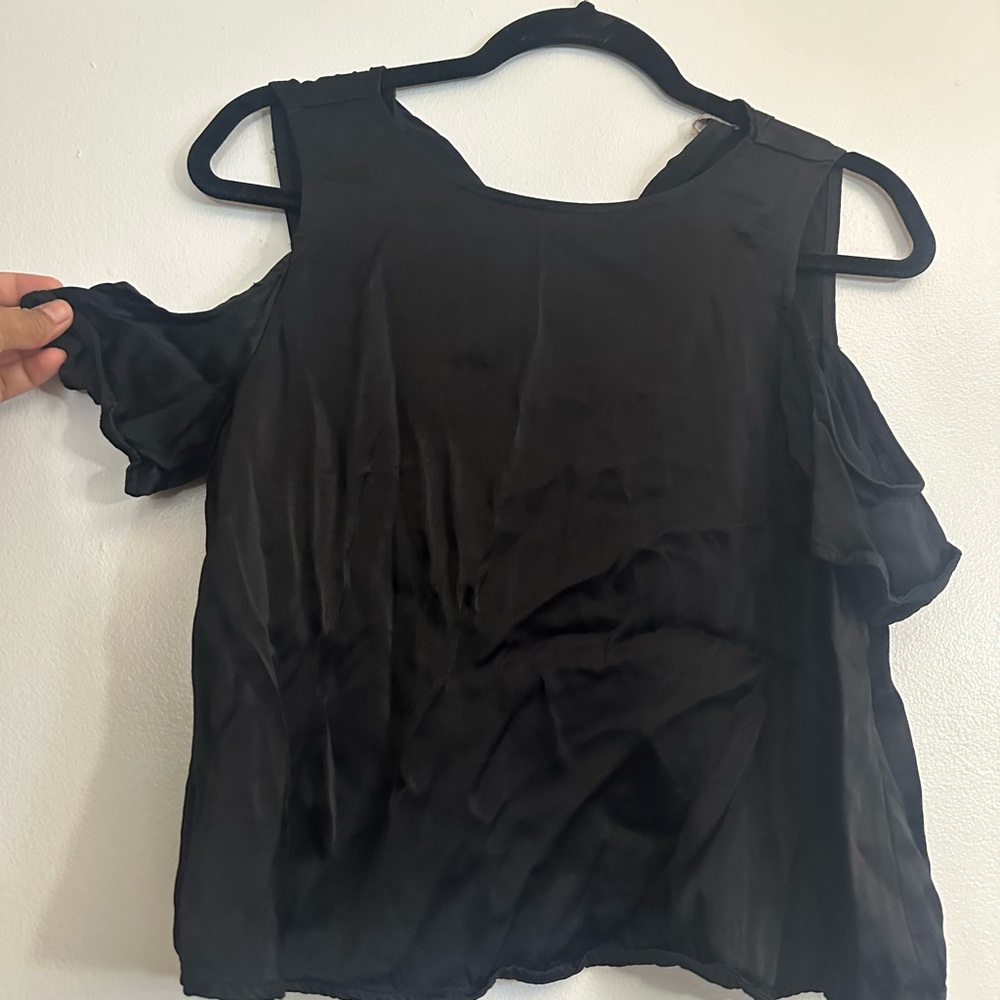 Forever 21 Black Cold Shoulder Blouse